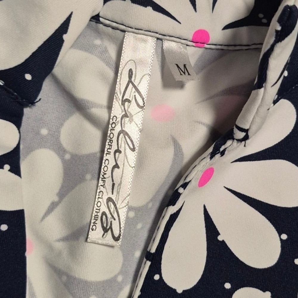 Lulu-B Womens Navy White Daisy Floral UPF 50+ Cooling Dress Size M NWT - Picture 3 of 4
